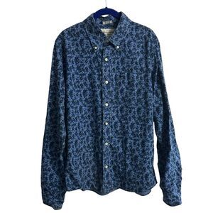 Abercrombie & Fitch Shirt Mens XL Blue Floral Casual Button Up Long Sleeve‎